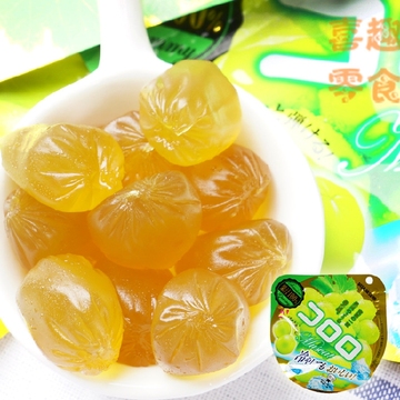 日本进口悠哈UHA味觉糖果零食 青葡萄果汁水果软糖 超Q弹牙40g