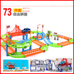 百变托马斯轨道车极速小火车电动益智男孩玩具地摊多层玩具车