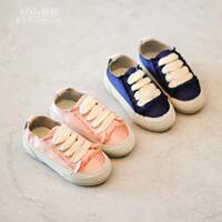 儿童运动鞋韩版男童复古板鞋绸缎面女童休闲鞋宝宝鞋子1-3岁单鞋