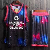 星空版 篮球服套装男 大学生大码比赛球服 夏季球衣定制印字 透气
