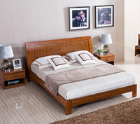 林图现代中式胡桃色实木床1.5米1.8米双人床婚床气动储物卧室家具