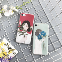 森林系女孩iPhone7plus手机壳6sp保护套浮雕文艺小清新软壳苹果6s