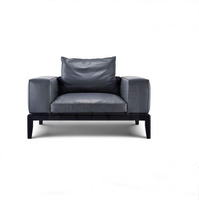 简约现代新款奢华客厅实木腿真皮羽绒沙发设计师卧室单人椅定制