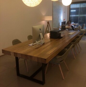 铁艺实木餐桌LOFT美式会议桌写字台双人办公桌简约现代创意书桌