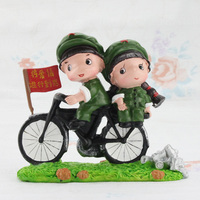 革命爱情系列小兵树脂红军情侣娃娃摆件 结婚生日礼物家装小饰品