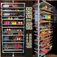 衣柜五金配件 360°可旋转多层鞋架鞋柜组合收纳拉篮 4层-12层