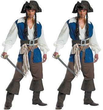 出口欧美制服 2014年男士海盗服 加勒比海盗装 万圣节男款游戏服