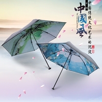 宏达太阳伞黑胶超强防晒紫外线遮阳伞超轻三折叠晴雨伞创意铅笔伞