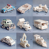 木质儿童创意玩具木头立体拼图汽车7-10-12岁男孩子益智拼装模型