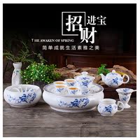 圆形茶盘潮汕功夫茶具茶洗套装10英寸12英寸 陶瓷整套储水式茶船