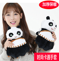 韩版女冬卡通可爱兔子加厚手套学生送礼创意熊猫个性熊掌保暖手套