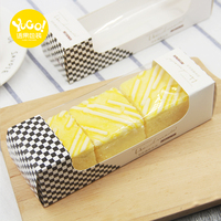 烘焙长条乳酪芝士蛋糕包装纸盒透明开窗面包西点切件包装盒50套