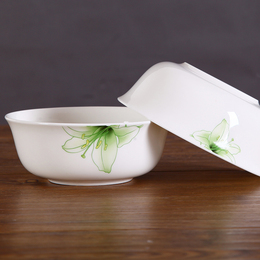 陶瓷器碗 大号米饭碗家用骨瓷面碗3只装 6英寸泡面碗 微波炉餐具