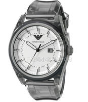 美国代购Emporio Armani AR1070阿玛尼灰色硅胶石英表男士手表